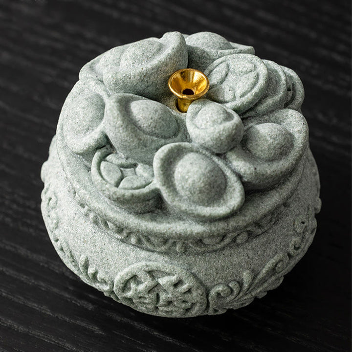 Buddha Stones漢字 福インゴット 癒しの香炉 デスク装飾
