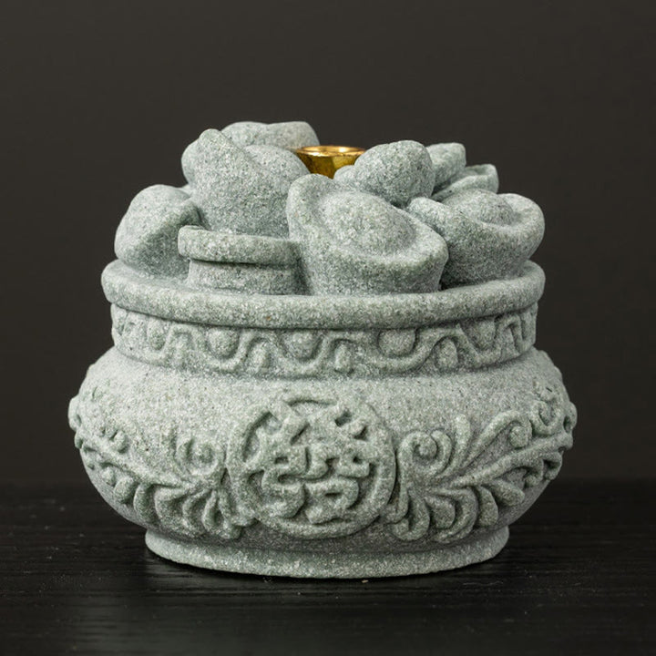 Buddha Stones漢字 福インゴット 癒しの香炉 デスク装飾