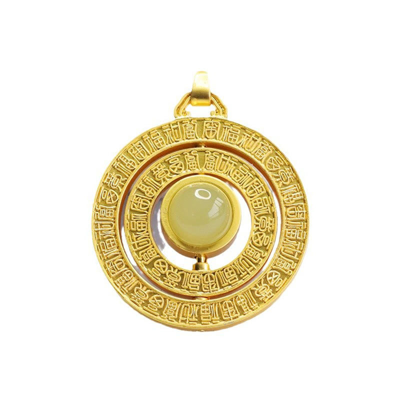 Buddha Stones和田翡翠 百福福字 幸運 回転式ネックレスペンダント