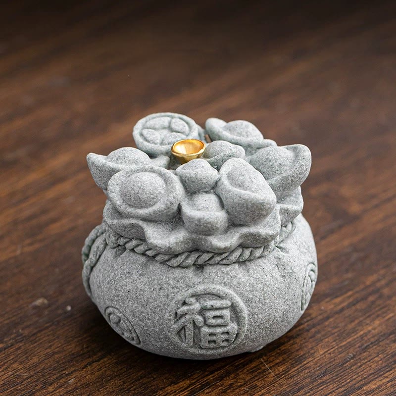 Buddha Stones漢字 福インゴット 癒しの香炉 デスク装飾