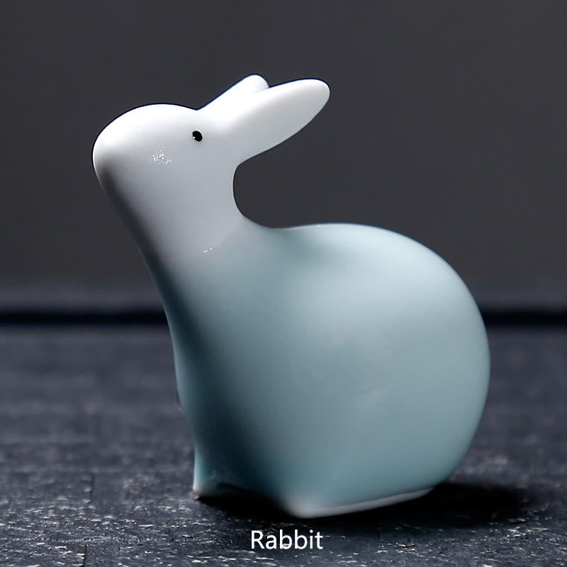 Buddha Stones十二支 陶器 ティーペット ホームデコレーション - 白ウサギ 6.5×6.2cm - image 23