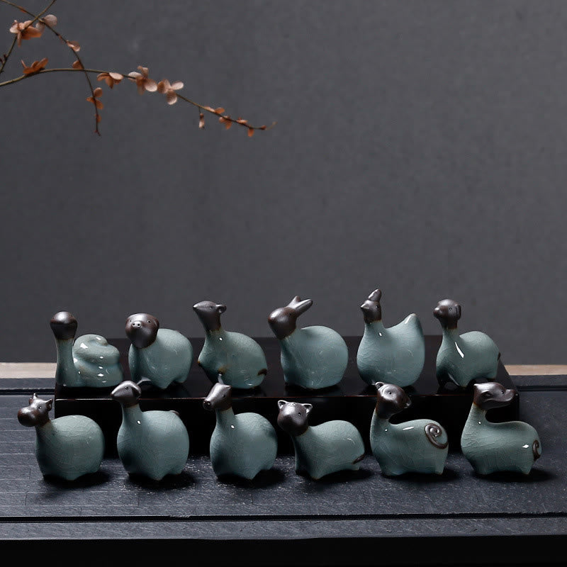 Buddha Stones十二支 陶器 ティーペット ホームデコレーション