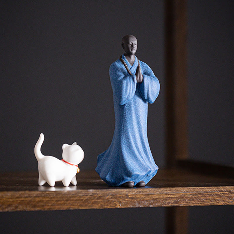Buddha Stones瞑想 祈り 僧侶 像 陶器 慈悲 静寂 室内装飾 - image 22