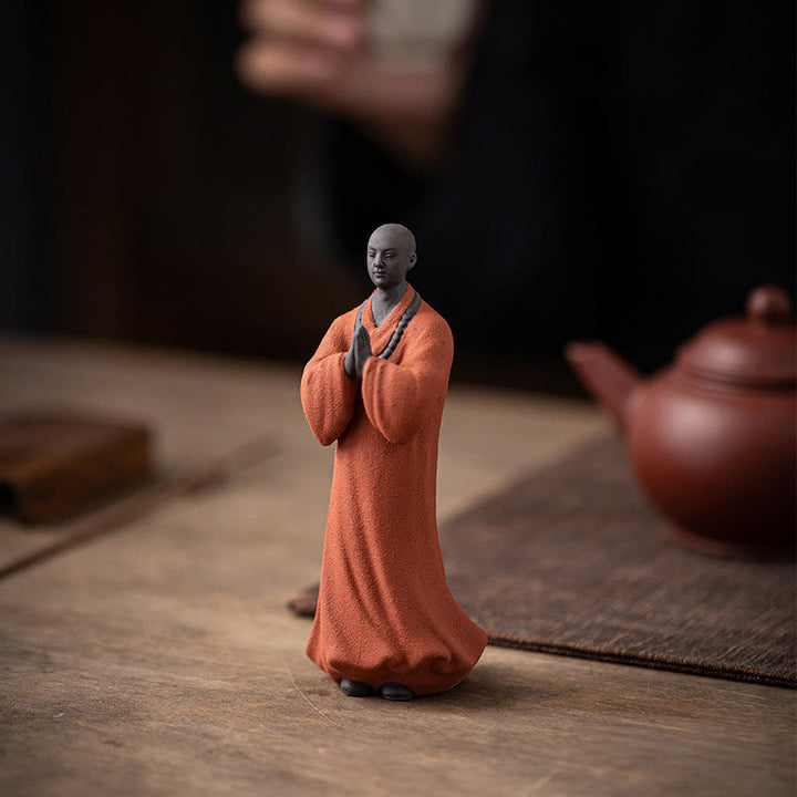 Buddha Stones瞑想 祈り 僧侶 像 陶器 慈悲 静寂 室内装飾 - image 5