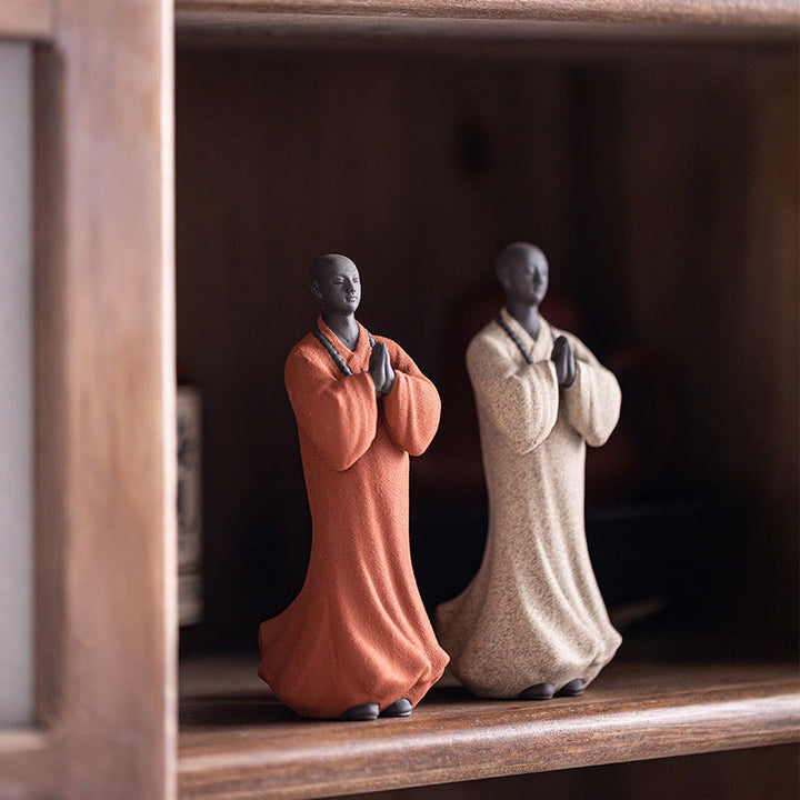 Buddha Stones瞑想 祈り 僧侶 像 陶器 慈悲 静寂 室内装飾 - image 7