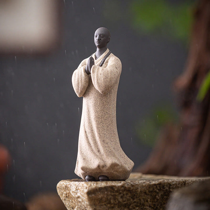 Buddha Stones瞑想 祈り 僧侶 像 陶器 慈悲 静寂 室内装飾 - image 12