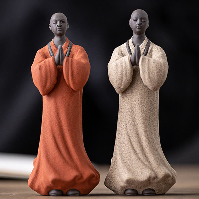Buddha Stones瞑想 祈り 僧侶 像 陶器 慈悲 静寂 室内装飾 - image 9