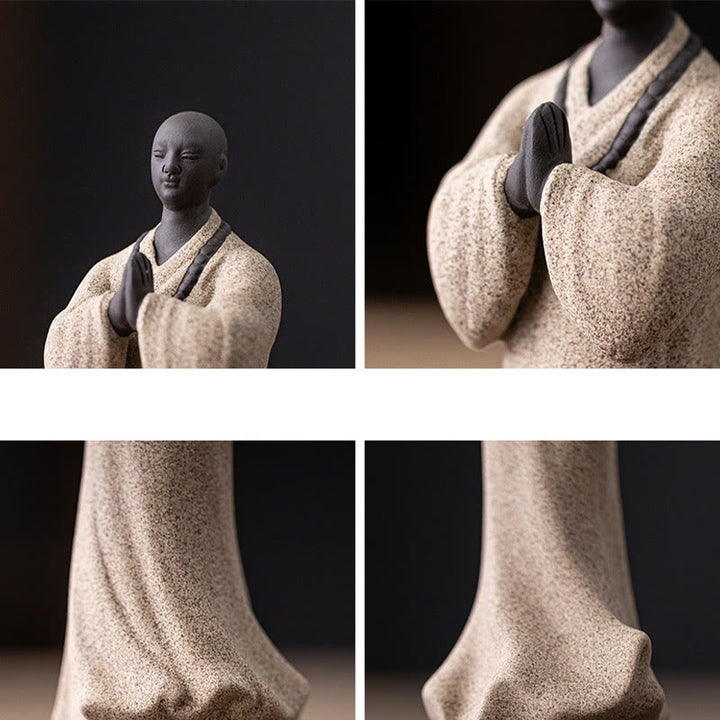 Buddha Stones瞑想 祈り 僧侶 像 陶器 慈悲 静寂 室内装飾