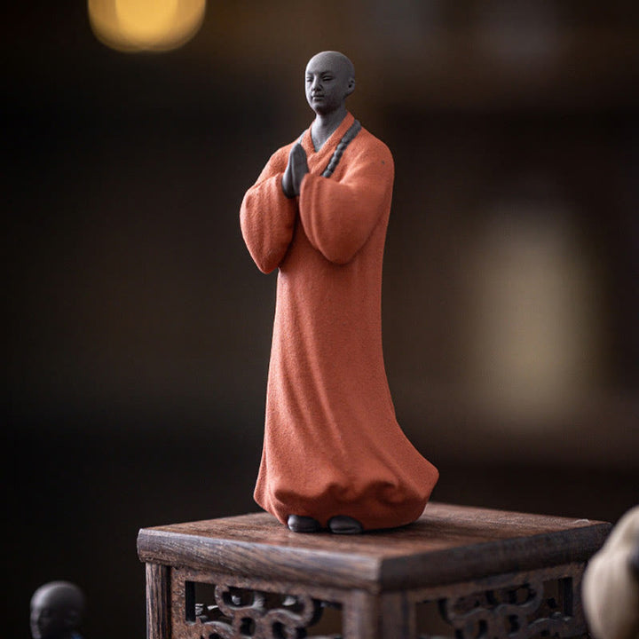 Buddha Stones瞑想 祈り 僧侶 像 陶器 慈悲 静寂 室内装飾 - image 6