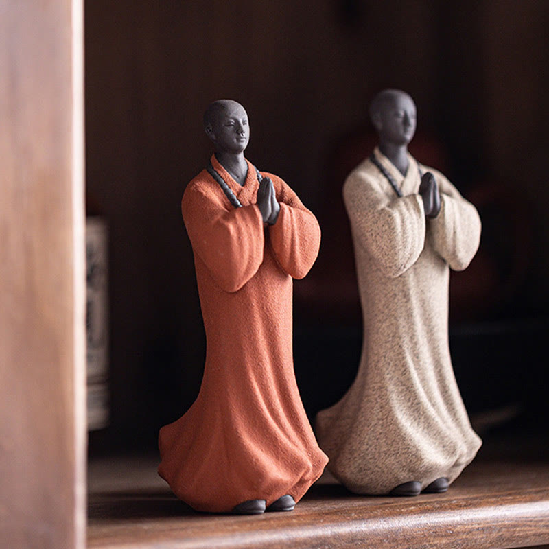 Buddha Stones瞑想 祈り 僧侶 像 陶器 慈悲 静寂 室内装飾 - image 10