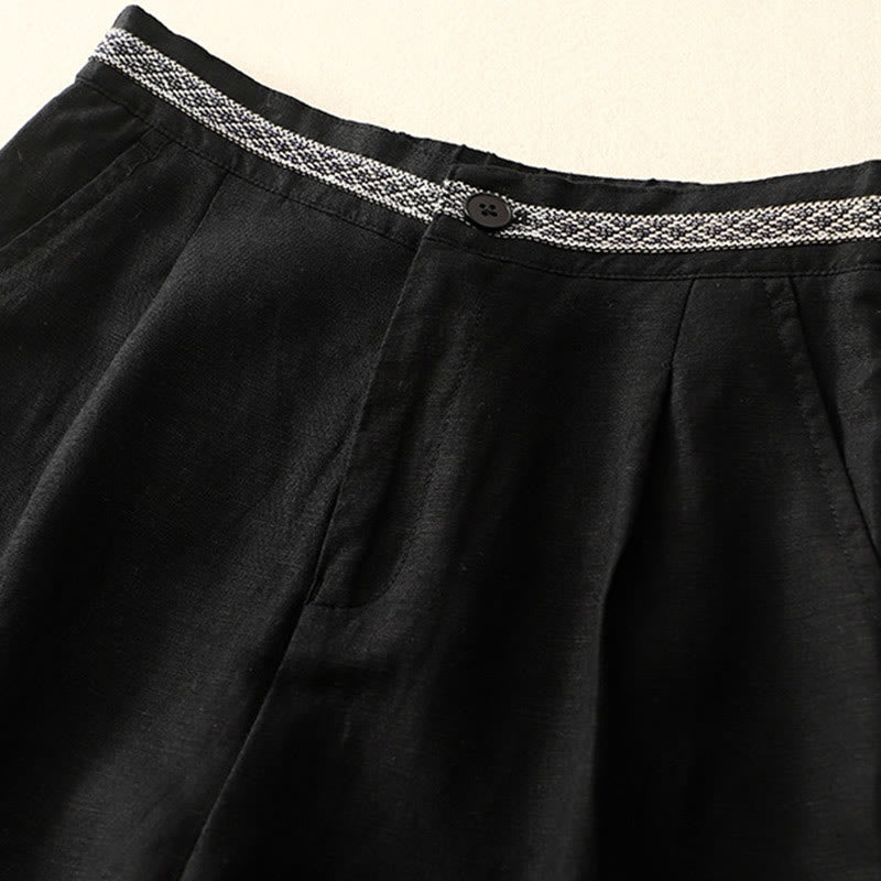 Buddha Stones無地 フロントボタン バックゴム コットンリネン レディース パンツ ポケット付き - image 31
