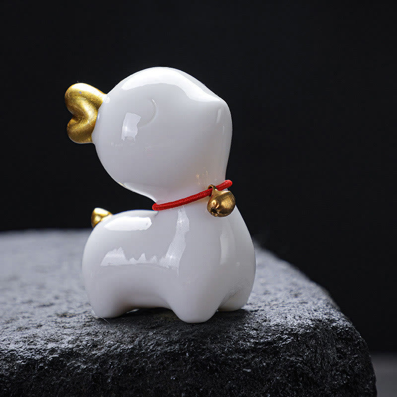 Buddha Stonesミニ鹿ティーペットセラミックホームデスク置物装飾 - image 3