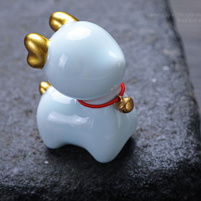 Buddha Stonesミニ鹿ティーペットセラミックホームデスク置物装飾
