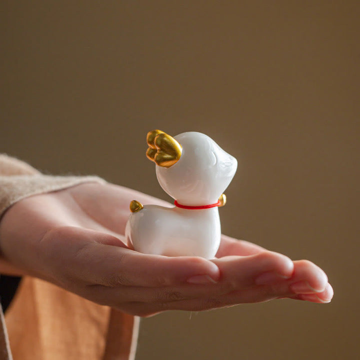 Buddha Stonesミニ鹿ティーペットセラミックホームデスク置物装飾 - image 4