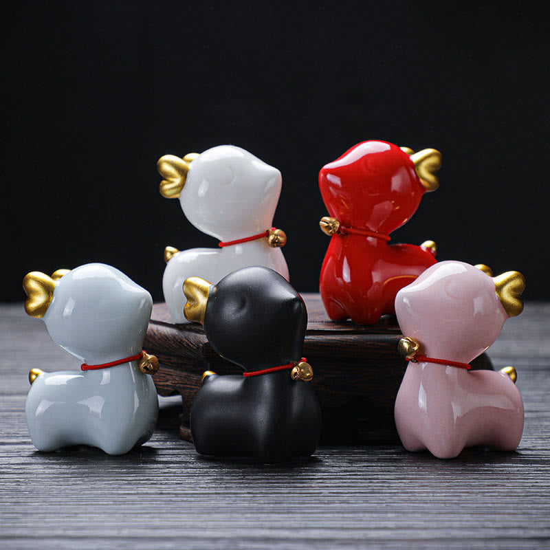 Buddha Stonesミニ鹿ティーペットセラミックホームデスク置物装飾 - image 0