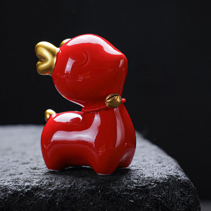 Buddha Stonesミニ鹿ティーペットセラミックホームデスク置物装飾 - image 23