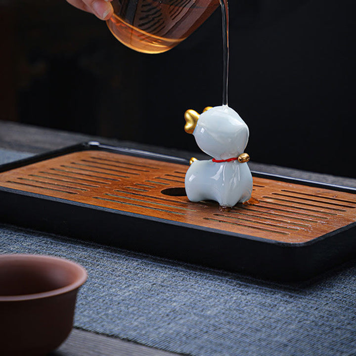 Buddha Stonesミニ鹿ティーペットセラミックホームデスク置物装飾