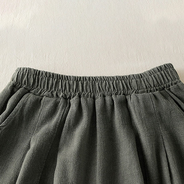 Buddha Stones無地 コットンリネン レディース ポケット付きパンツ - image 4