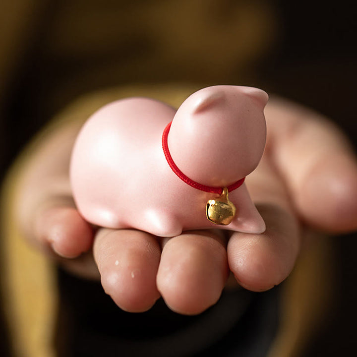 Buddha Stonesミニかわいい立ったり横たわったりの猫のティーペット陶器ホームデスクの置物装飾 - image 21