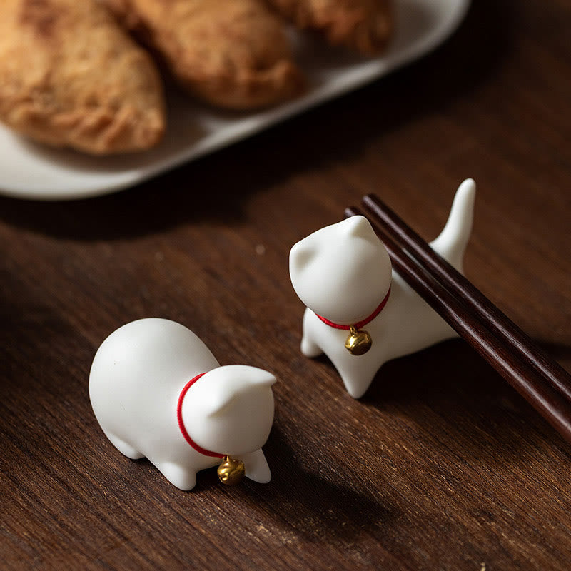 Buddha Stonesミニかわいい立ったり横たわったりの猫のティーペット陶器ホームデスクの置物装飾 - image 6