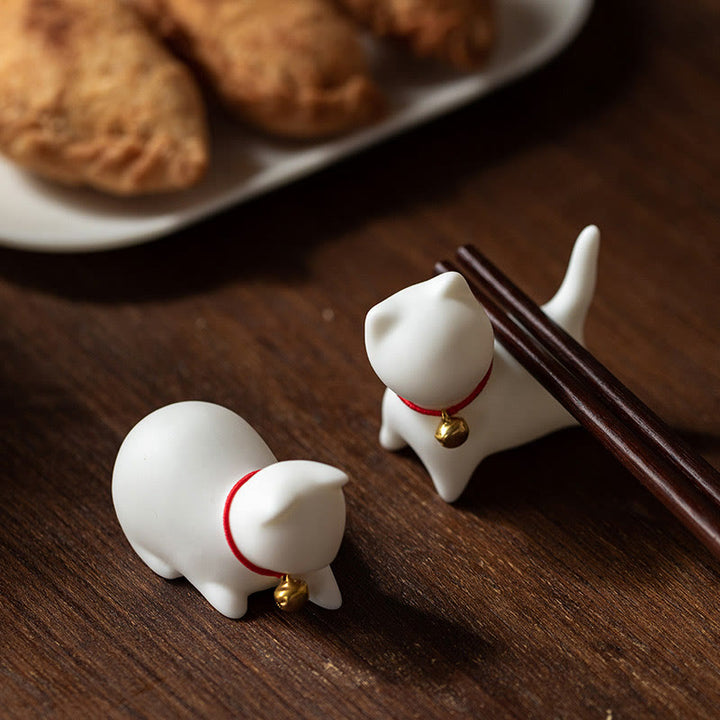 Buddha Stonesミニかわいい立ったり横たわったりの猫のティーペット陶器ホームデスクの置物装飾 - image 6