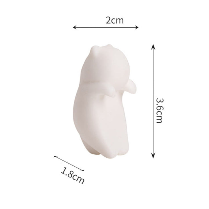 Buddha Stonesミニ吊り下げ白猫ティーペット陶器ホームデスク置物装飾 - image 12