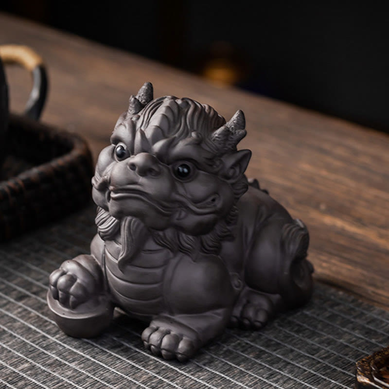 Buddha Stonesインゴット ボール 紫粘土 陶器 ティーペット 富 家 置物 装飾 - image 4