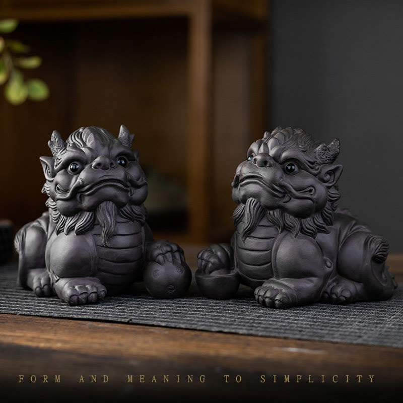 Buddha Stonesインゴット ボール 紫粘土 陶器 ティーペット 富 家 置物 装飾 - image 2