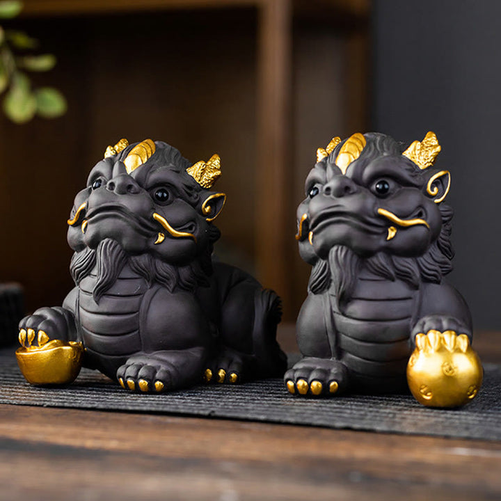 Buddha Stonesインゴット ボール 紫粘土 陶器 ティーペット 富 家 置物 装飾