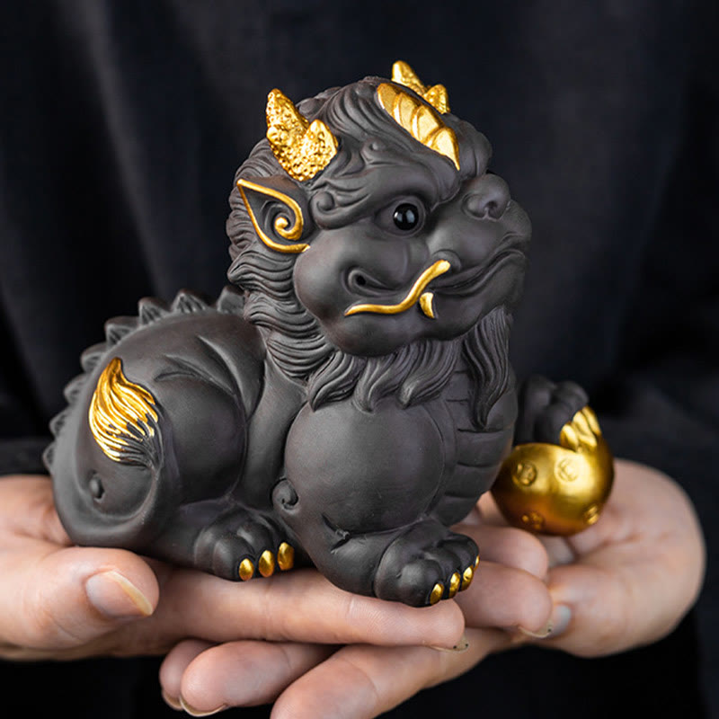 Buddha Stonesインゴット ボール 紫粘土 陶器 ティーペット 富 家 置物 装飾