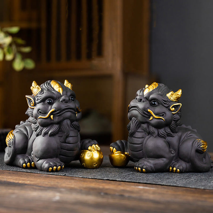 Buddha Stonesインゴット ボール 紫粘土 陶器 ティーペット 富 家 置物 装飾