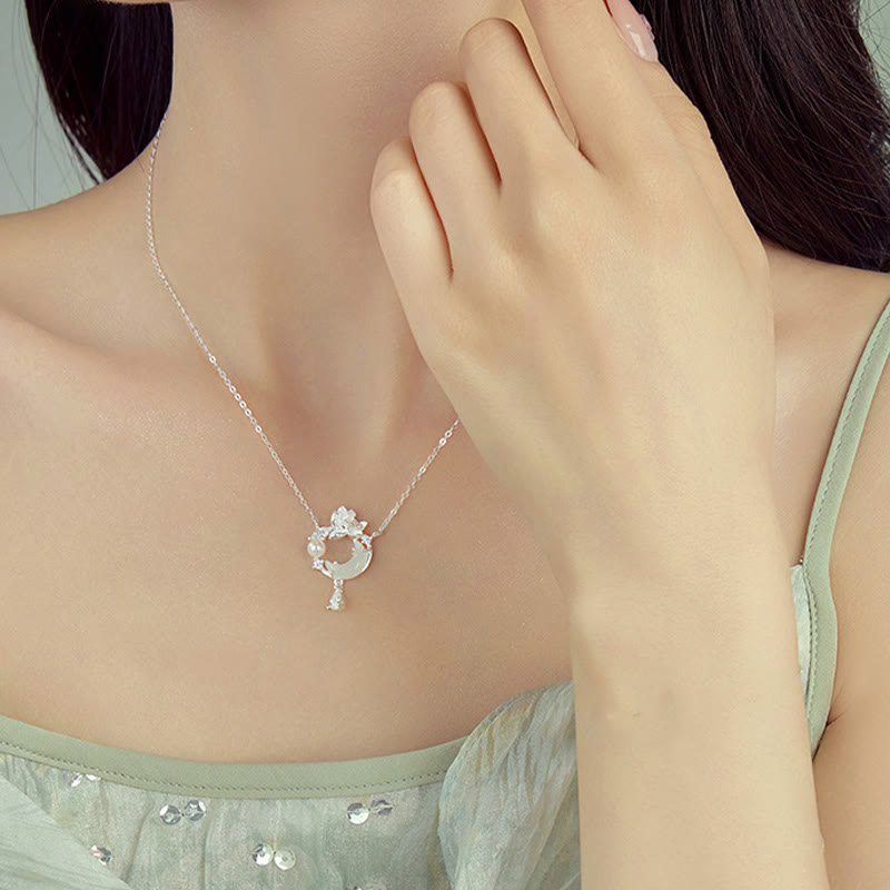 Buddha Stones和田翡翠 925 スターリングシルバー キュービックジルコニア パールネックレスペンダント