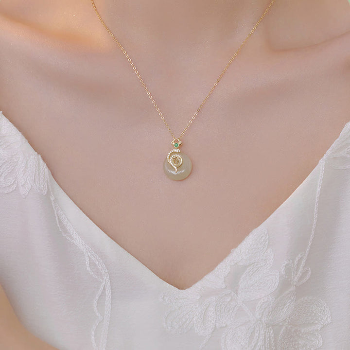 Buddha Stones925 スターリングシルバー 福文字 和田翡翠 平和バックル 蛇年 幸運 ネックレス ペンダント