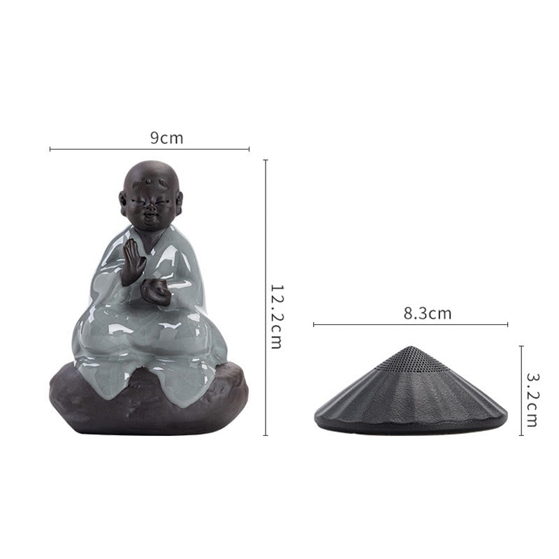 Buddha Stones小さな禅僧帽子ストレーナー 陶器製 ティーアクセサリー 置物 室内装飾