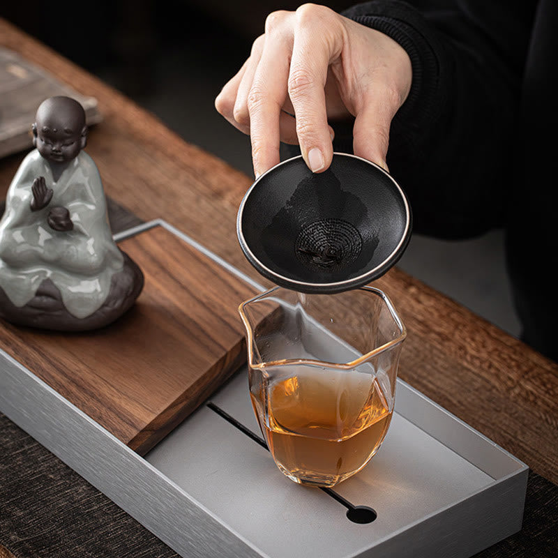 Buddha Stones小さな禅僧帽子ストレーナー 陶器製 ティーアクセサリー 置物 室内装飾