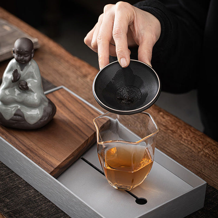 Buddha Stones小さな禅僧帽子ストレーナー 陶器製 ティーアクセサリー 置物 室内装飾