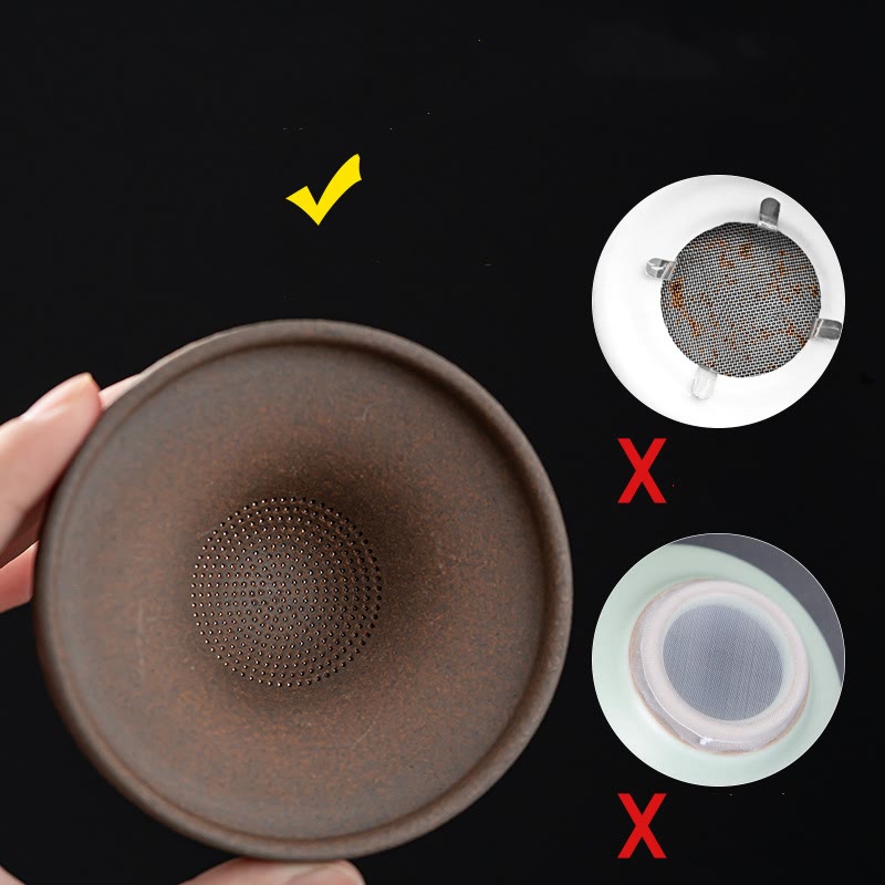 Buddha Stones小さな茶色の僧侶の帽子のストレーナー 陶器のティーアクセサリーの置物 禅の家の机の装飾