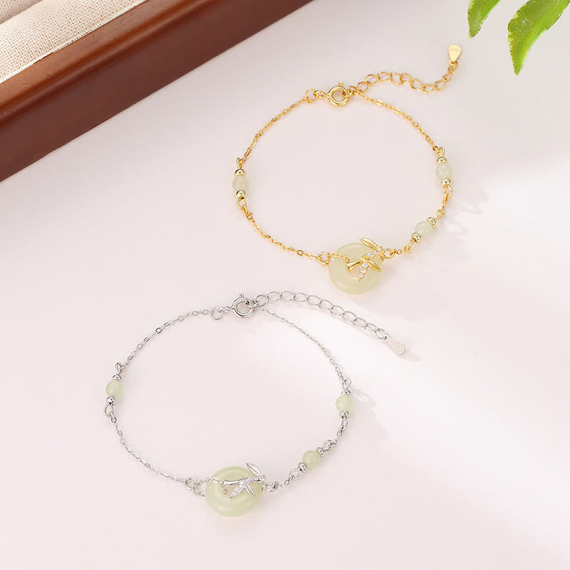 Buddha Stones和田翡翠 925スターリングシルバー キュービックジルコニア 平和バックル 幸運ブレスレット