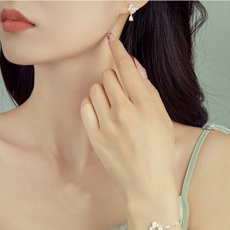 Buddha Stones和田翡翠 925 スターリングシルバー キュービックジルコニア パール アバンダンス イヤリング  - image 4