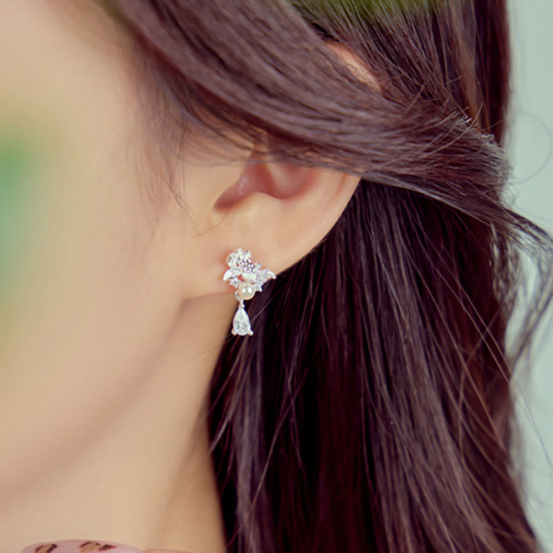 Buddha Stones和田翡翠 925 スターリングシルバー キュービックジルコニア パール アバンダンス イヤリング  - image 9