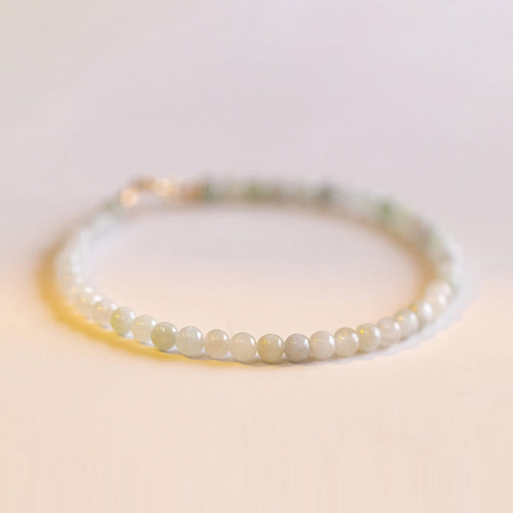 Buddha Stones2mm 翡翠 極薄ビーズ 14K 金メッキ 銅製 幸運のブレスレット