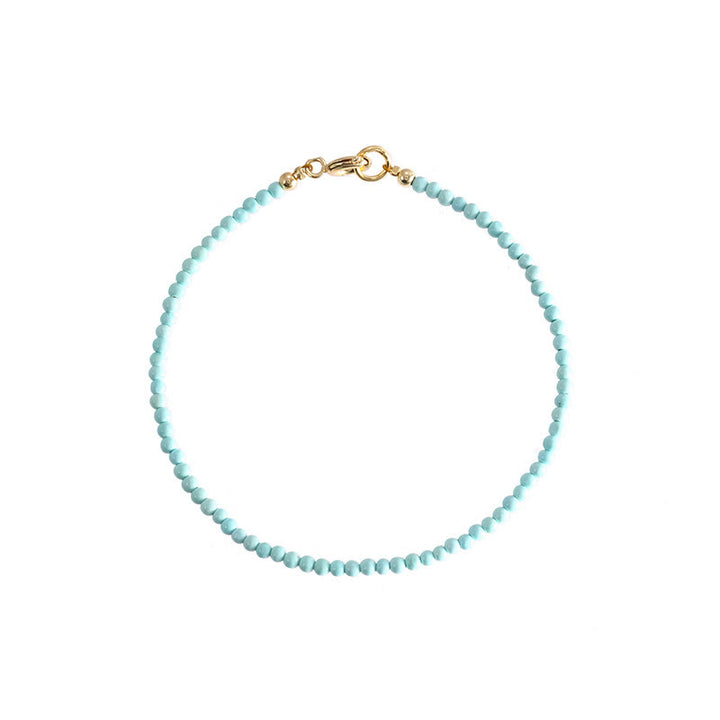 Buddha Stones2mm ターコイズ 極薄ビーズ 14K ゴールドメッキ 銅製 ウィズダムブレスレット