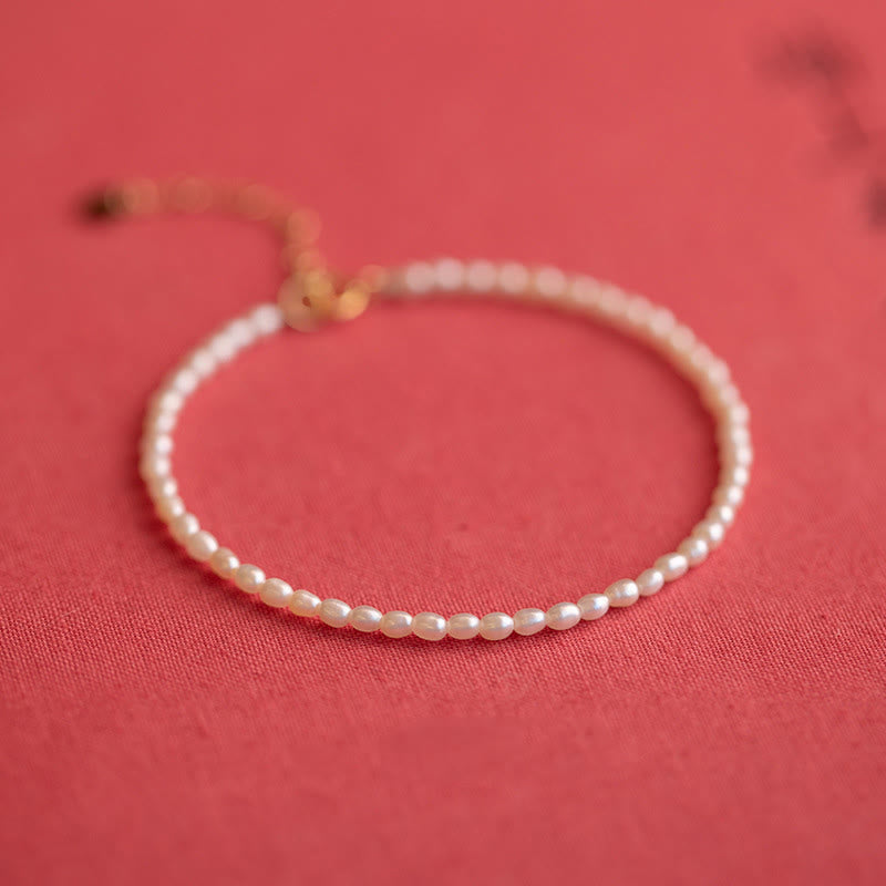 Buddha Stones2mm 天然真珠 極薄ビーズ 14K ゴールドメッキ 銅製 ウィズダムブレスレット