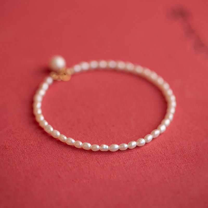 Buddha Stones2mm 天然真珠 極薄ビーズ 14K ゴールドメッキ 銅製 ウィズダムブレスレット