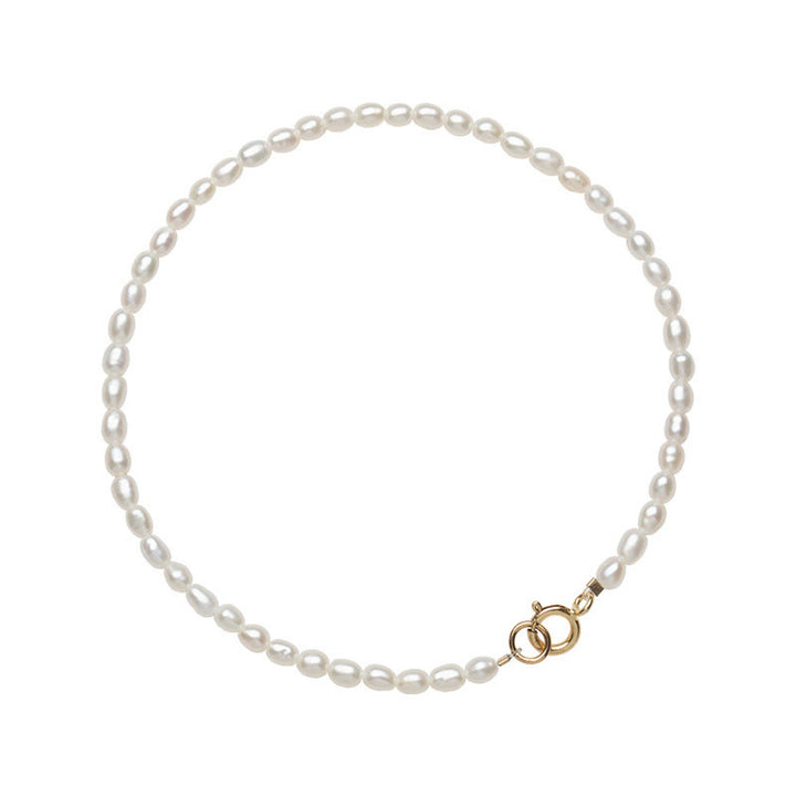 Buddha Stones2mm 天然真珠 極薄ビーズ 14K ゴールドメッキ 銅製 ウィズダムブレスレット
