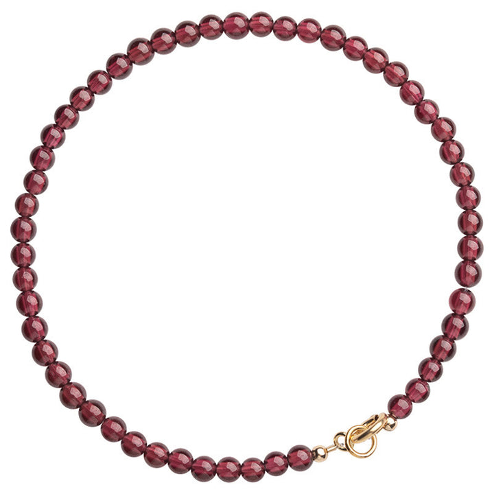 天然石 ガーネット 極薄ビーズ 保護 パワーストーン ブレスレット 多角形 15cm | Buddha Stones