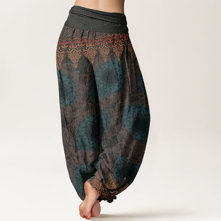 Buddha Stonesの三角形の曼荼羅模様のレディース伸縮性ウエストハーレムパンツ - image 7