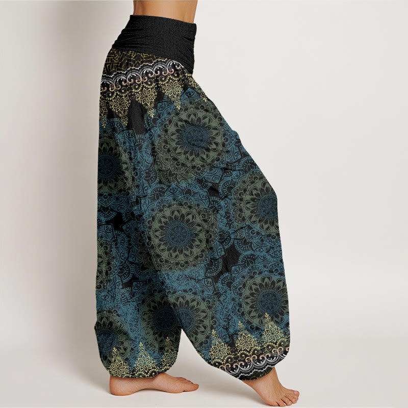 Buddha Stonesの三角形の曼荼羅模様のレディース伸縮性ウエストハーレムパンツ - image 9