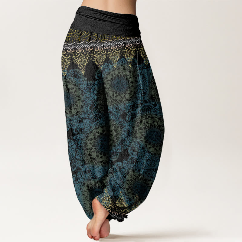 Buddha Stonesの三角形の曼荼羅模様のレディース伸縮性ウエストハーレムパンツ - image 10