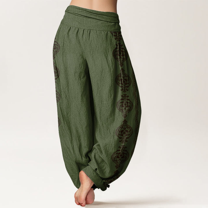 Buddha Stones Mandala オーム・マニ・パドメ・フムレディース ウエストゴム ハーレム パンツ - image 7